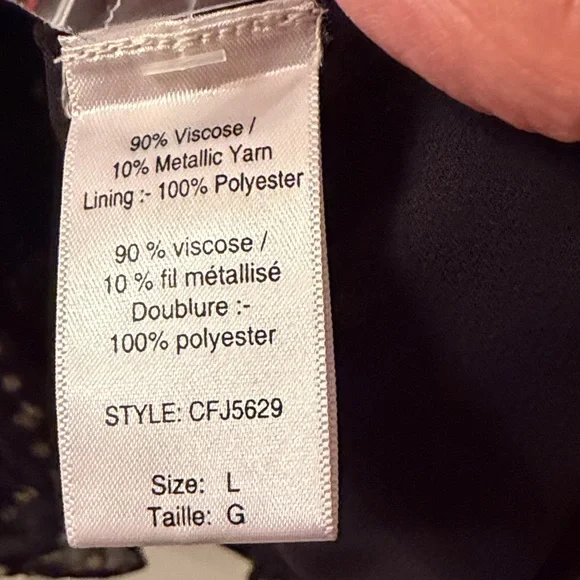 Elan Black Top with Gold Accents - Picture 5 of 7